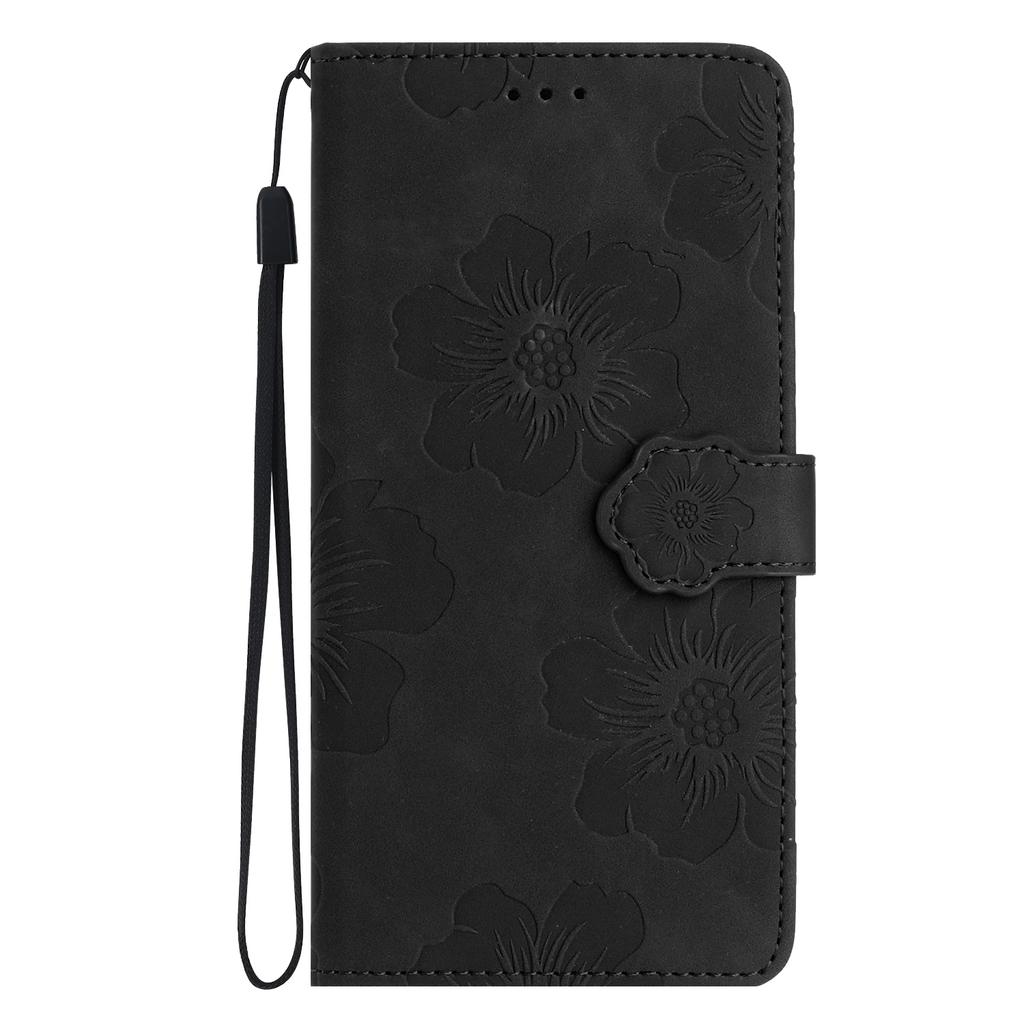 For Samsung Galaxy A16 5G/A16 4G Case Flower Design Leather Wallet Phone Cover with Wrist Strap