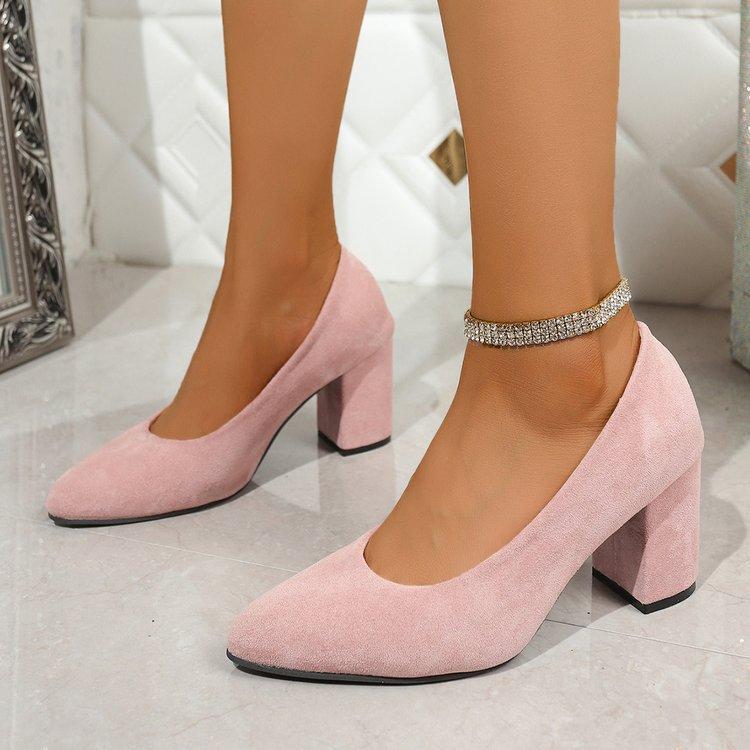 

French bridal wedding shoes 2025 autumn new temperament elegant commuting not tired feet thick heels single shoes women s large size 42