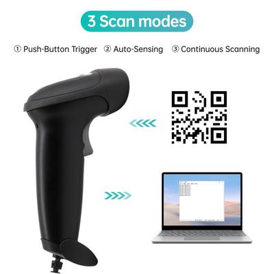 Handheld USB 2D 1D Barcode Scanner COMS Sensor Highspeed Scanning QR Code Reader Plug and Play