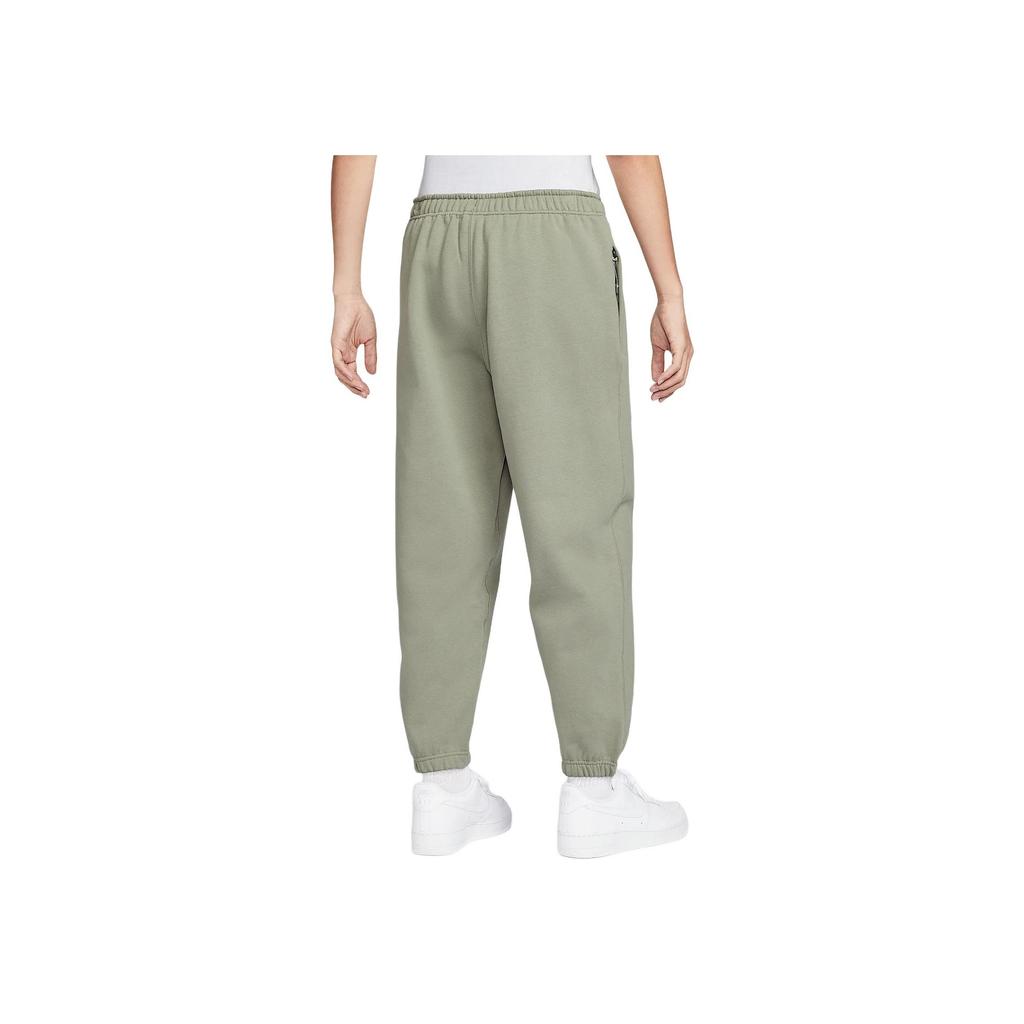 Nike Solo Swoosh Loose Fit Lace-Up Knitted Comfortable Fleece Casual Pants Men Bottoms Light-Army-Green White DX1365-320