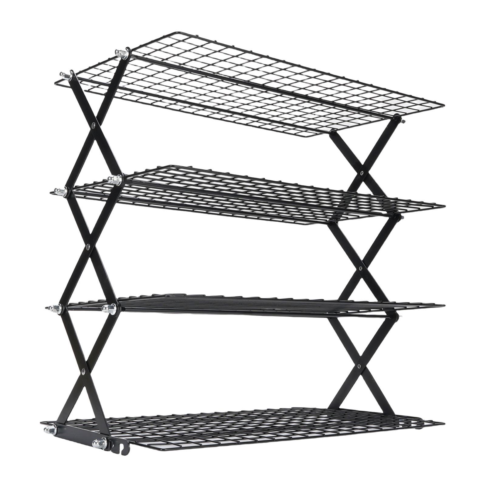 Kitchen Countertop Storage Rack Foldable Stainless Steel Space Saving Shelf for Drying Food Seasoning