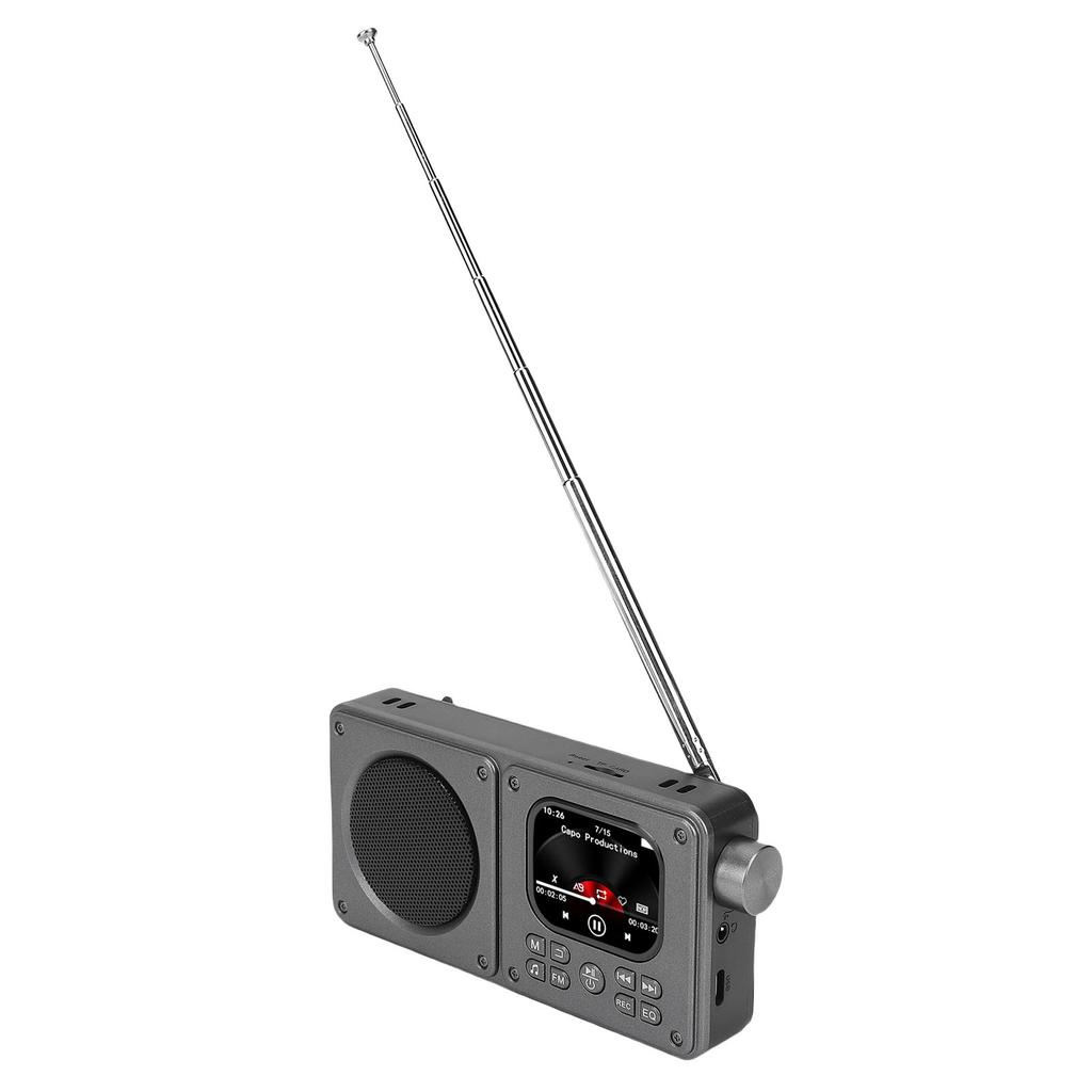 Video Radio AM FM 2.01 Inch Screen MP3 MP4 Player   5.4 Speaker Portable Rechargeable Radio with Earphone  