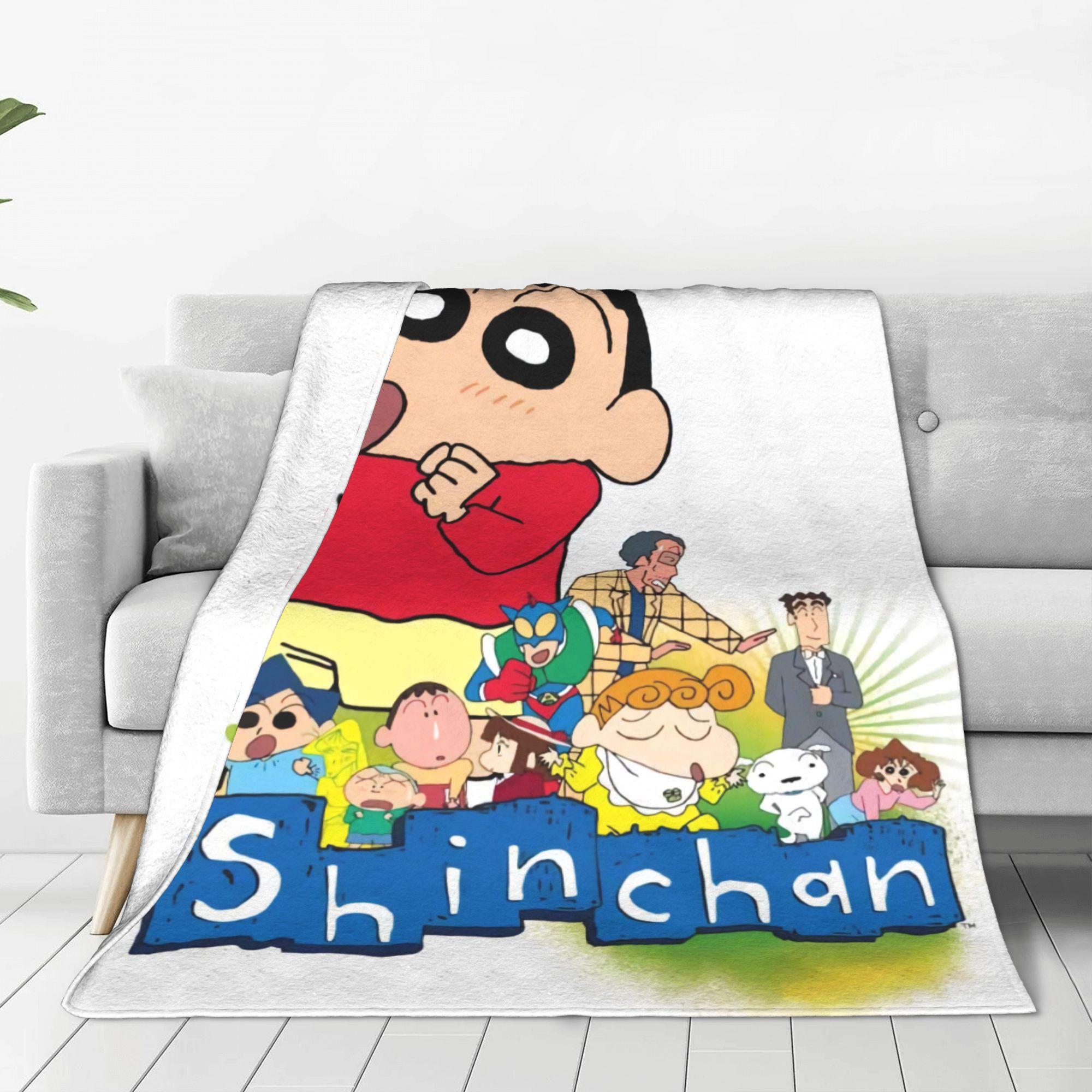 

Crayons Shin-chans Japanese Cartoon Blankets Soft Warm Novelty Plush Throw Blanket For Students Bed Flannel Bedspread Bed Cover 30x40in