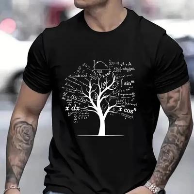 Camiseta para Hombre Cálculo Álgebra Árbol Profesor de Matemáticas Geek Camisetas Gráficas Ropa Urbana Ropa Oversize para Hombre Camisetas de Manga Corta