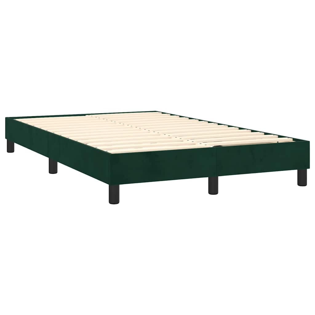 Box Spring Bed with Mattress Dark Green 120 x 200 cm Velvet