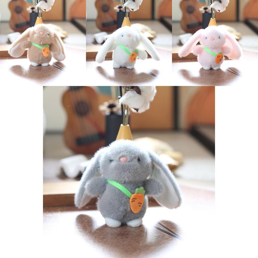 Plush Stuffed Animal Rabbit Keychain With Scarf Accessory Super Soft Backpack Charm For Kids Gifts