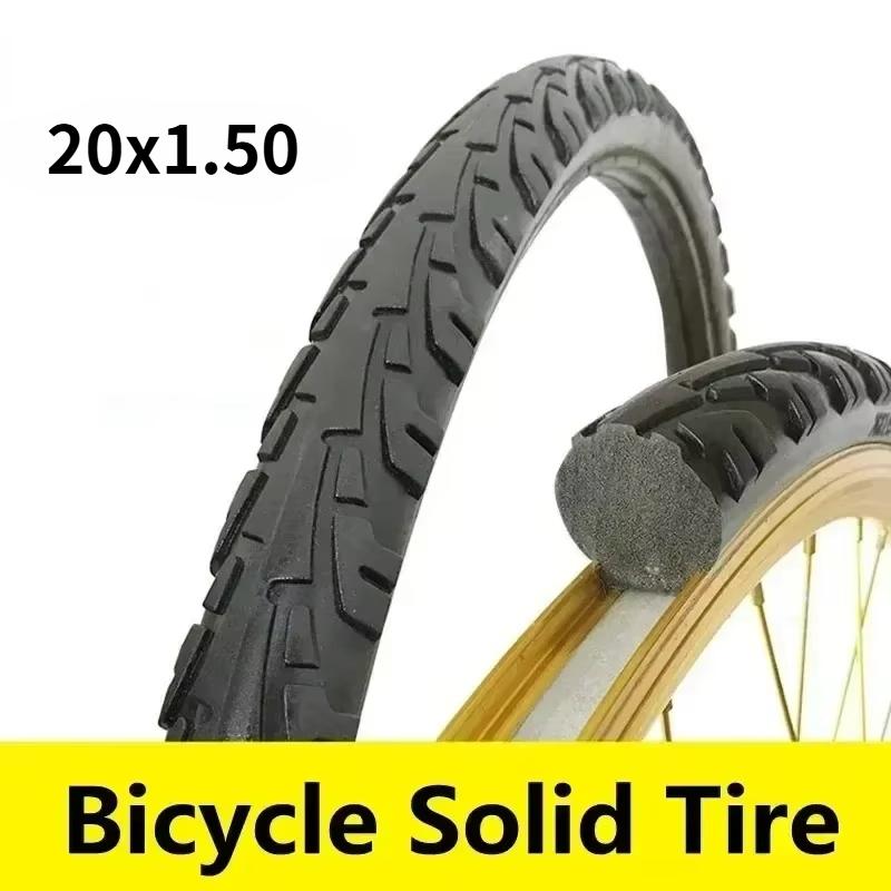 Bicycle Tires Airless Solid Bike Tire 20/24/26 Inch X 1.50/1.95/1 3/8 Solid Tire Puncture-Proof No Inner Tube