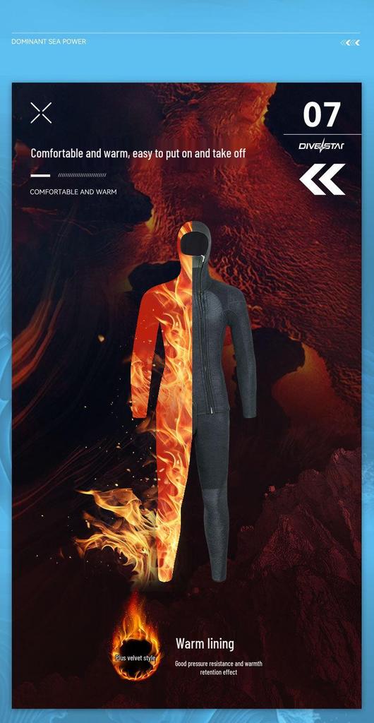 Qianxing Unisex 5mm Wetsuit Set - Cold Protection for Surfing, Winter Swimming, and Deep Diving