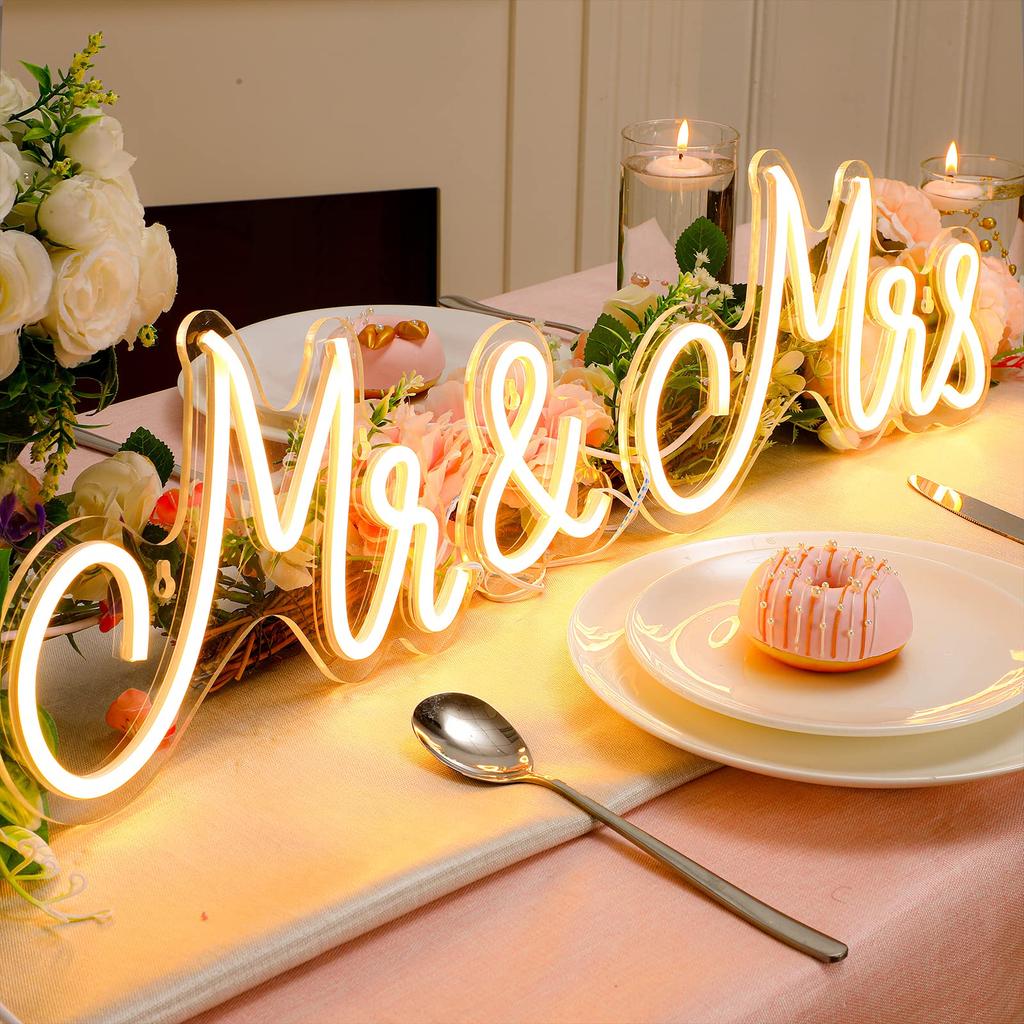 Better Together Neon Led Sign for Bedroom Wedding Decoration Just Married Neon Sign LED Lights Room Decor Mr And Mrs Neon Lights