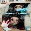 Kamado Nezuko Demon S-Slayer Japan Anime Mykt flanellteppe for senger Soverom Sofa Piknik, Kasteteppe for barn Utendørs Fritid