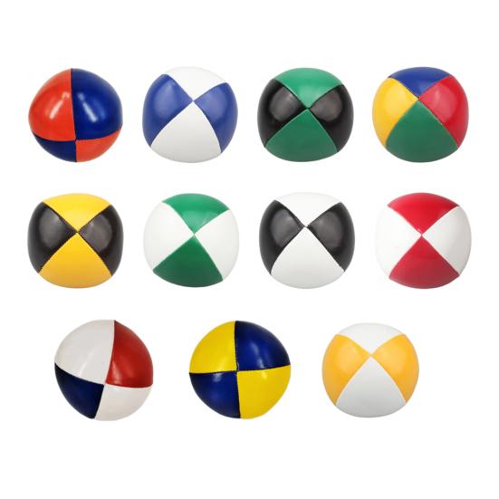 PU Leather Juggling Balls Multi-Color Contrasting Design Rebound Ball Professional Smooth Grip Beginner Practice Balls for Stress Relief Office and