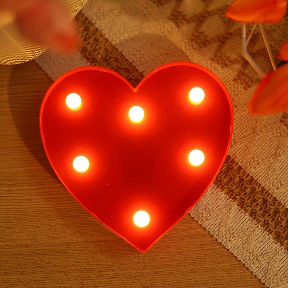 Romantic Red Heart-Shaped Decorative Night Light Battery-Powered Energy-Saving Desk Lamp For Bedroom Wedding Proposal Valentine'S & Mother'S Day