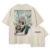 Camiseta Anime Vintage Lavada Grimmjow Aizen Ichigo Streetwear Rukia Kenpachi Manga Holgada Y2k Manga Corta Tops Camisetas