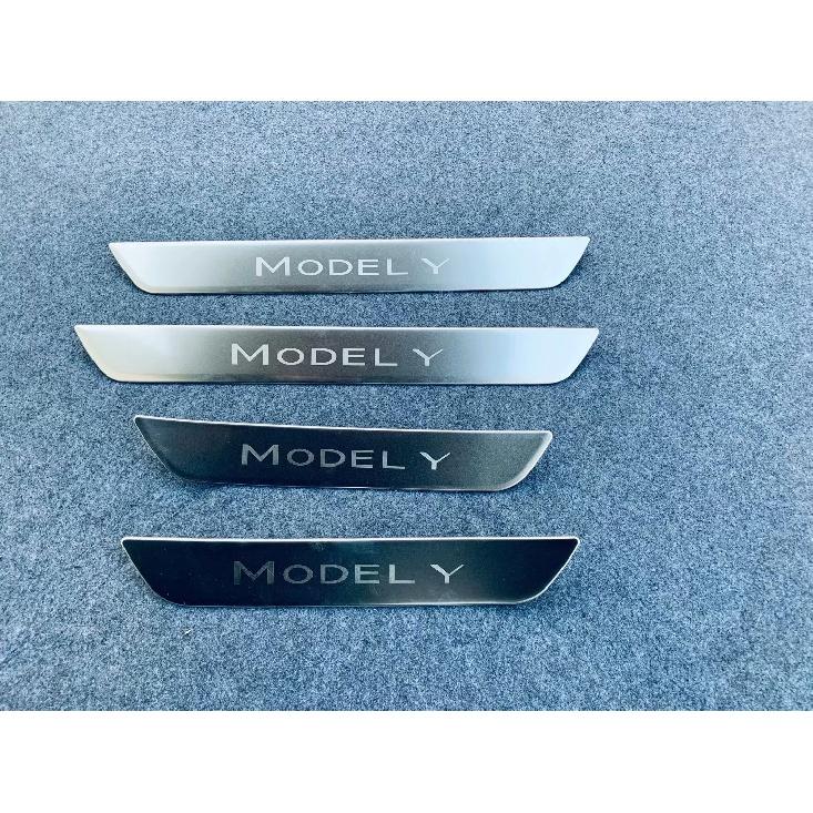 Für Tesla Modell Y Autozubehör Türschweller-Abnutzungs-Platten-Schutz Autoschwelle Kick-Aufkleber Styling Pedalschutz