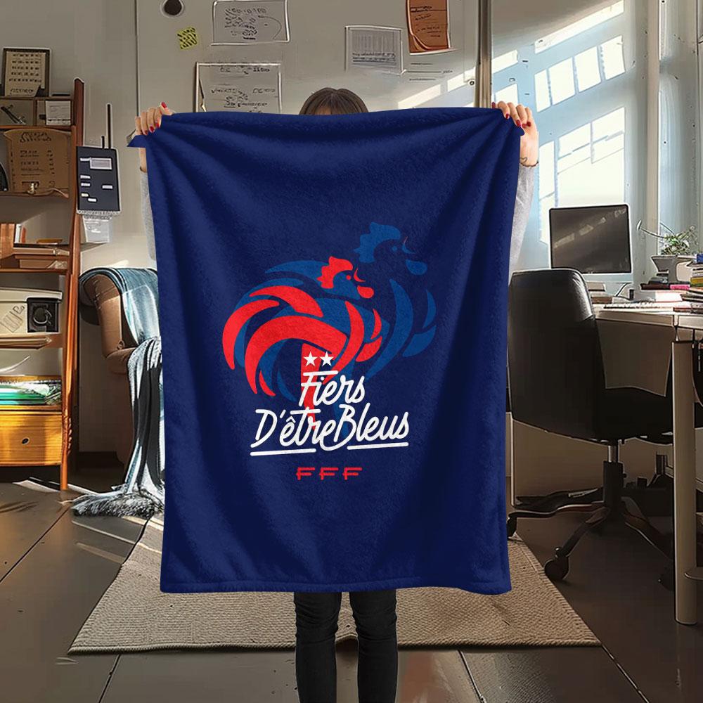 1PC France National Football Team Patterned Flannel Blanket Suitable For All Seasons for Home Decor Warmth and Comfort Gifts Holiday Present