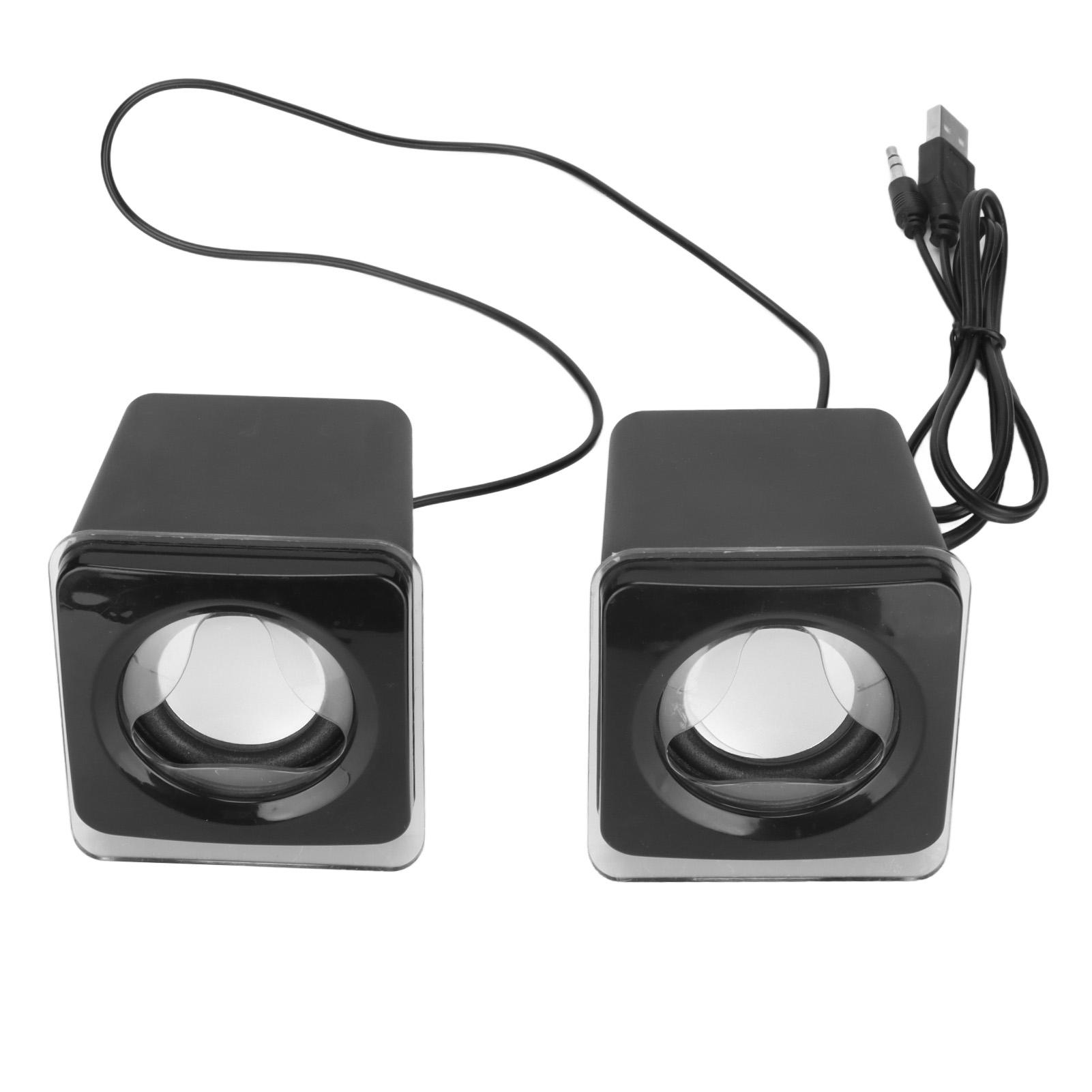 

1 пара мини-динамиков USB2.0 для компьютера, ноутбука, настольного ПК, проводные стереодинамики для музыки, черные
