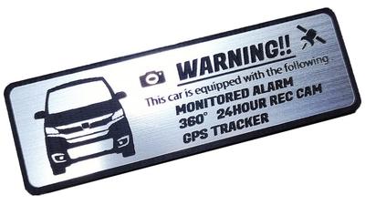 Honami Works 1st Generation N-WGN Custom JH1 JH2 N Wagon Security Emblem 24 Hour Surveillance Dash Cam GPS Tracker Sticker