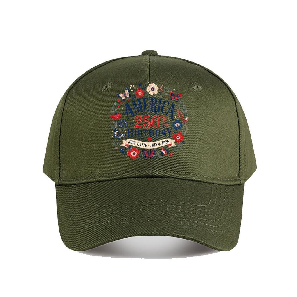 Patriotic Butterfly Garden Birthday Baseball Cap Fashion Outdoor Sports Sunhat Unisex Snapback Cap Womens