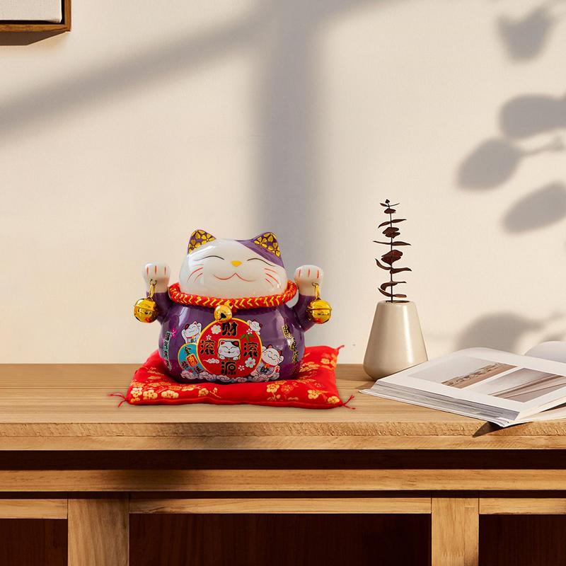 Maneki Neko Figurine Feng Shui Fortune Lucky Cat 4.5in Cute Wealth Cat Figurine Maneki Neko Feng Shui Fortune Creative Ceramics