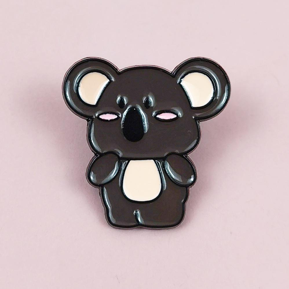 Cute Koala Cartoon Brooch Pin for Bags, Clothing, and Lapels - Student Accessory 