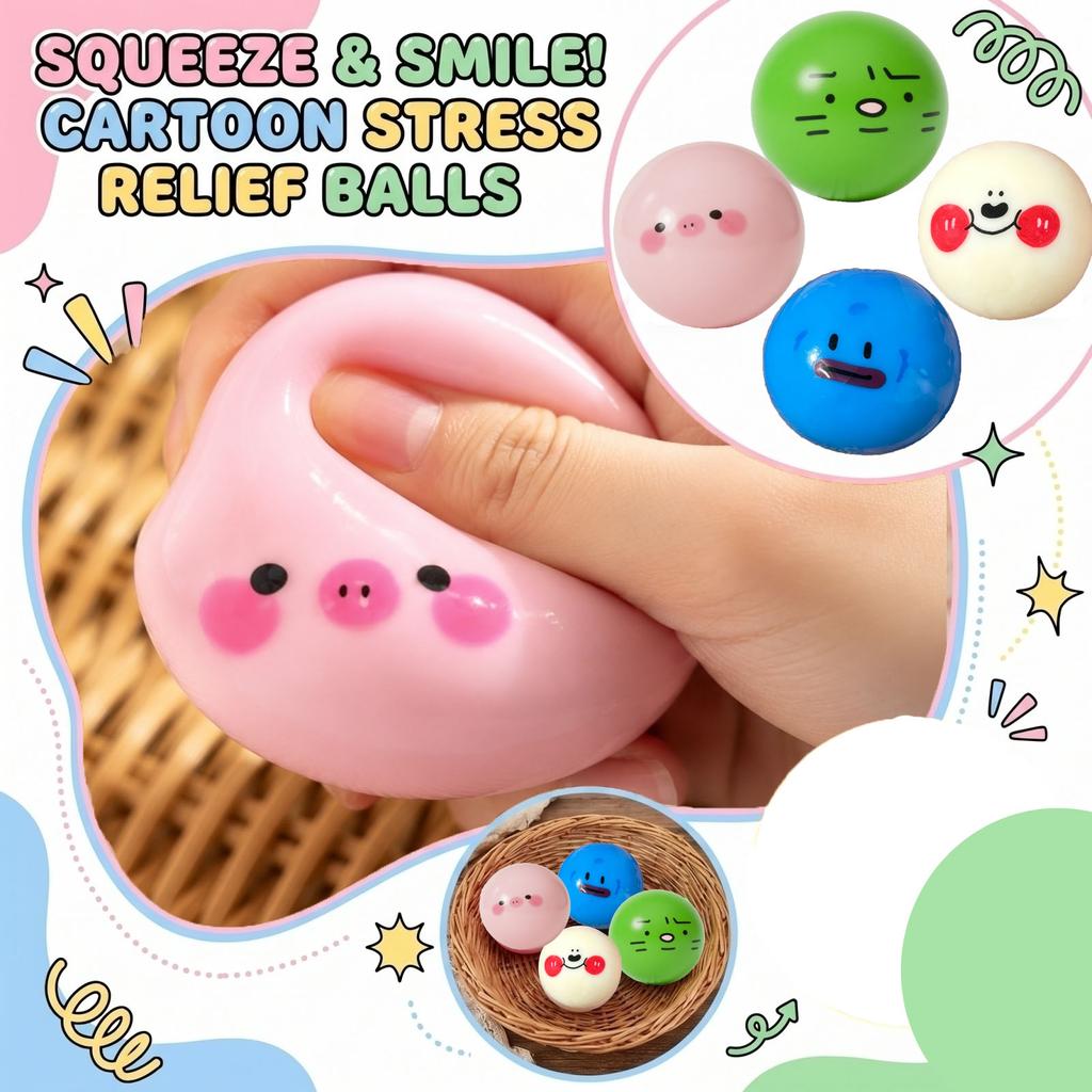 Round Squeeze Stress Relief Ball Slow Rebound Soft Foam Toy Sensory Fidget Handheld Toy for Adults and Children