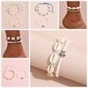 2PCS Shell Rice Beads Anklets Set Zinc Zinc Alloy  Vintage   Girl