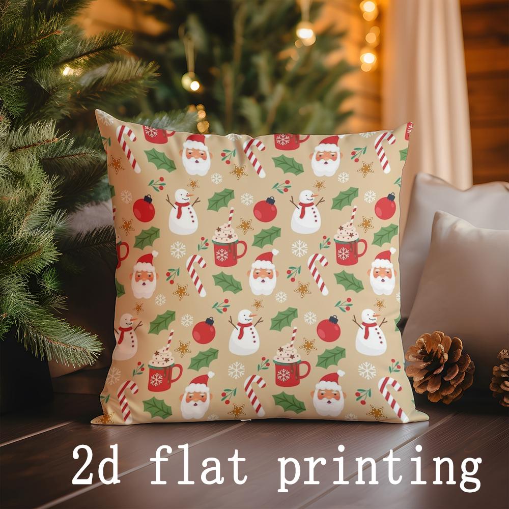 Home Decor Christmas-Themed Pillowcase Patterns Suitable For Sofa Bedroom Car Pillow Cover Cushion Rectangular Back Cushion