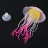 Décoration Méduse d'Aquarium en Silicone Effet Fluorescent Lumineux Méduse de Simulation Texture Douce Ventouse