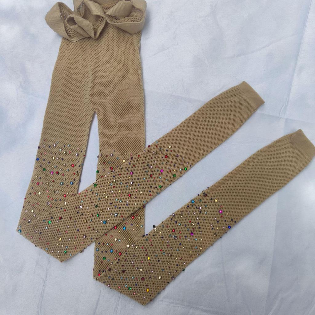 Rhinestone Fishnet Toddler Socks: Fashionable European & American Style