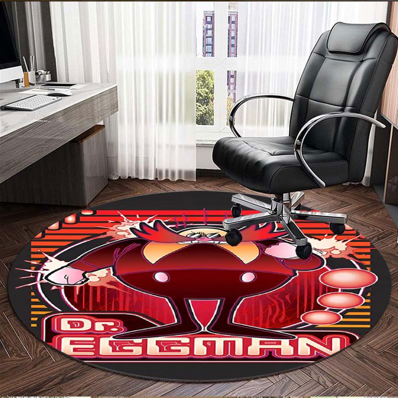 Sonic Print Round Rug, Washable Floor Carpet, For Entryway Dorm Laundry Room Office Study, Home Decor Birthday Christmas Gift