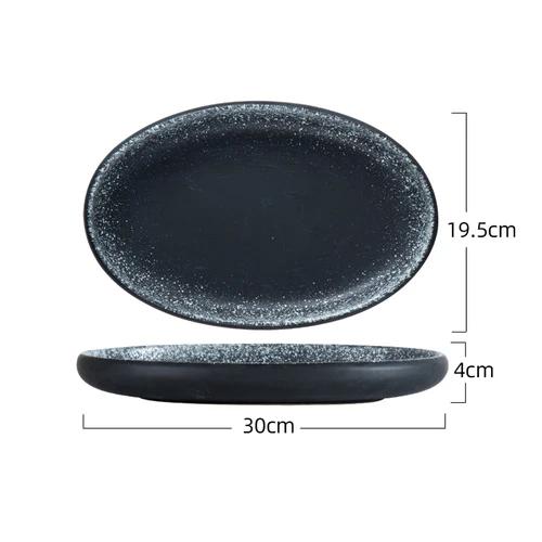 Creative Loading Fish Plate Household Special Elliptical Plate for Chop Pepper Head Set Fish Ceramic Steaming Fish Plate