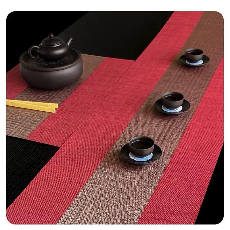 

Tea Mat Chinese Zen Table Runner Chinese Style Plum Peony Tea Table Fabric Long Tablecloth Waterproof Tea Table Mat Tea Mat and Cloth Red back [width 30cm]] Same style placemat 30*45cm