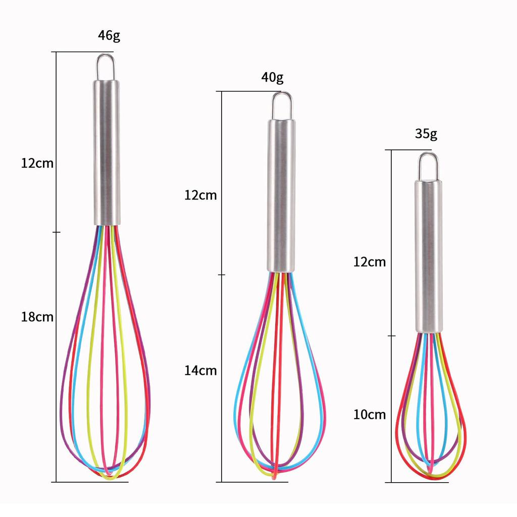 3velikost Barevná metla na vejce Nerezová metla na vejce Kuchyňský drát Balónová metla Mléko Šlehač na vejce Mixovací nástroj