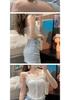Lace Camisole: Backless, Hollow, Pleated, Elastic, Mid-Length, Strapless Bandeau for Women's Inner & Outer Wear.