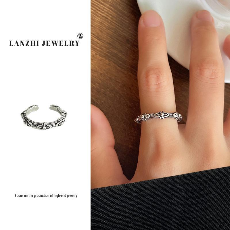 

Кольцо-крест унисекс из стерлингового серебра 925 пробы - Ретро стиль Adjustable Open Ring