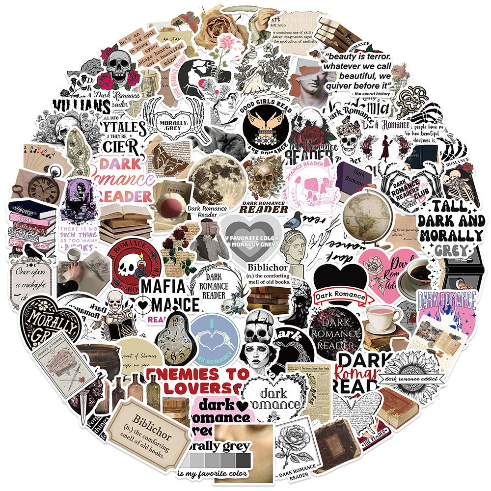 10/30/50/100pcs Cool Dark Romance Reader Stickers Vintage Aesthetic Decals DIY Notebook Guitar Luggage Cartoon Graffiti Sticker