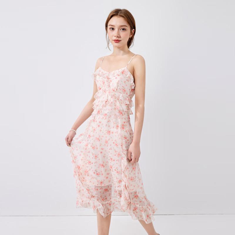 Fairy Ruffle Floral Chiffon Camisole Dress S