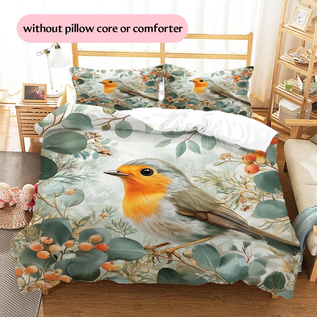 Branch Bird  Pattern Bedding Quilt Set  Home Decoration  Gift (1 * duvet cover + 2 * pillowcase, without core)