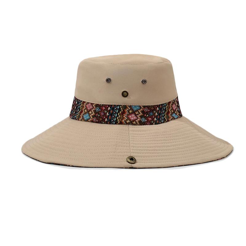 Ethnic Wind Hat Summer Vintage Mountaineering Hat Outdoor Big Brim Sun Hat Sunscreen Sunshade Fisherman Hat