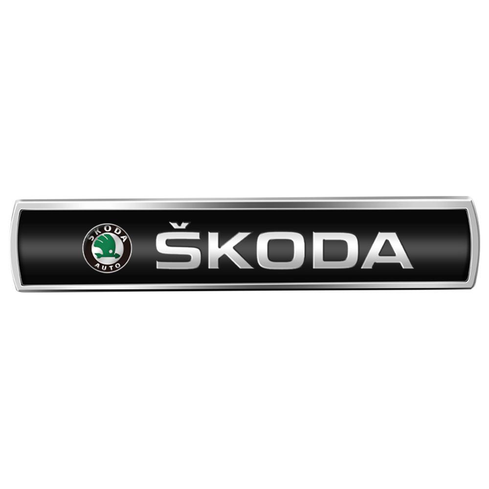 HLLQ9 Car Decoration Aluminum Metal Logo Body Fender Sticker For Skoda S Kodiaq Fabia Kamiq Karoq Octavia 3 A5 A7 Rapid Scala VRS VII
