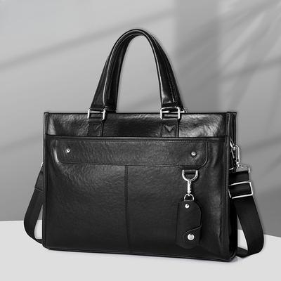 Natūralios odos portfelis Vyriškas krepšys Aukščiausios klasės nešiojamojo kompiuterio krepšys Vandeniui atsparus rankinis krepšys