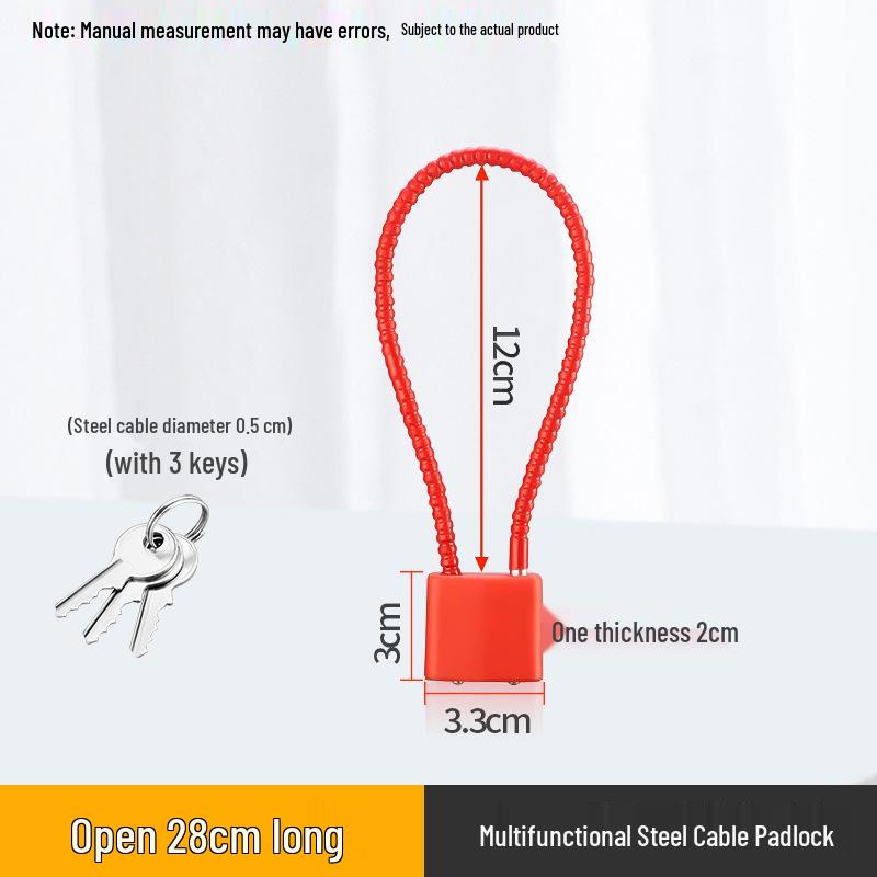 Mini-Stahldraht-Vorhängeschloss mit Schlüssel - Diebstahlsicheres kleines Schloss für Türen und Ketten
