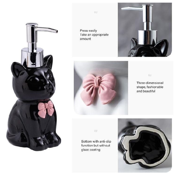 Lovely Cats Design Soap Dispenser Easy Maintenance Soap Holder with Press Pump For Household Countertop Organization