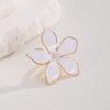 Fashion Exaggerated Dripping Oil Stereoscopic Alloy White Five Petal Flower Opening Ring