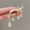 Exquisite Ear Of Wheat Pearl Rhinestone Brooches For Women Crystal Pins Suit Clothes Accessories Light Luxury Jewelry Gift
