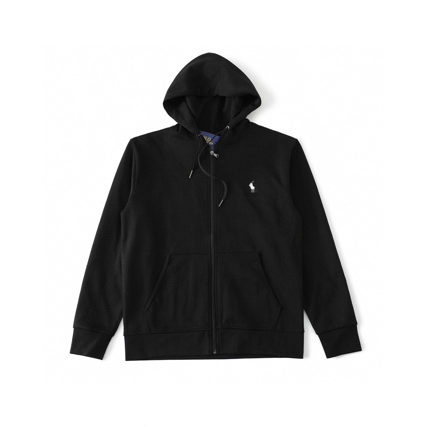 Value Vault Heren Business RL Ralph LF Geborduurd Pony Logo Zip-Up Hoodie Sweatshirt Veelzijdige Bovenkleding M