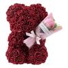 24cm Size Eternal Rose Bear Long Lasting Foam Flowers Artificial Flower Gift Creative Design Artificial Rose Rose Bear