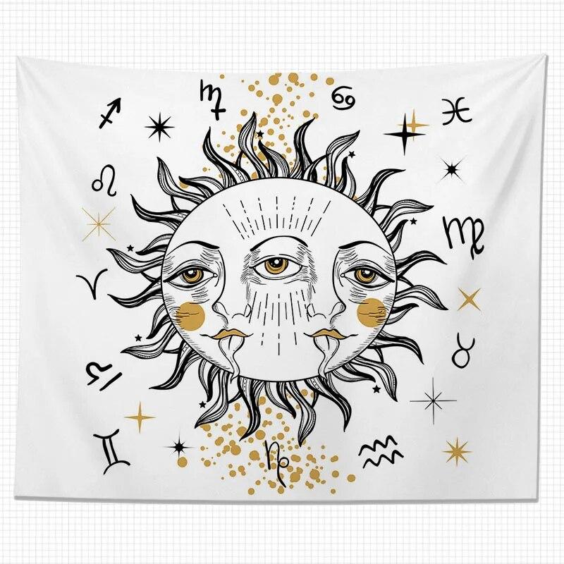 Tapiserie Zeul Soarelui Artă Totem de perete Decorare Acasă Sufragerie Agățat Pânză de fundal