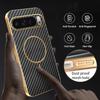 For Google Pixel 10 9 Pro XL Case Case New Electroplating Leather Carbon Fiber Fine Magnetic Ring Cover For Pixel 9A Fudna
