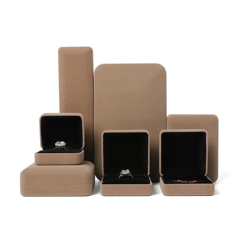 Rounded Curved Velvet PU Leather Jewelry Box, Jewelry Ring, Pendant Set, Storage Box, Jewelry Box
